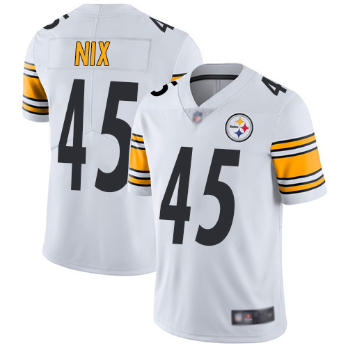Youth Pittsburgh Steelers Football 45 Limited White Roosevelt Nix Road Vapor Untouchable Nike NFL Jersey